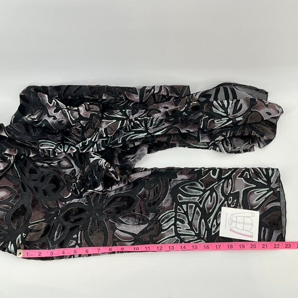 🖤Chic Sheer Burnout Velvet Blouse by Additions by Chico's  Black Brown Size 3🖤 - Picture 11 of 14